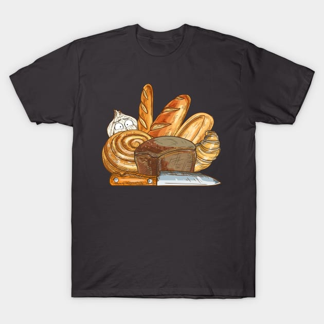 Bread and Garlic T-Shirt by NewWorldIsHere